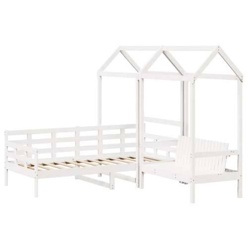 Dnevni krevet i klupa s krovom bez madraca bijeli 80x200 cm - Bijela 80 x 200 cm Cijena
