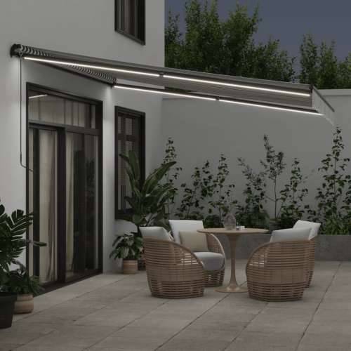 Tenda na ručno uvlačenje s LED antracit i bijela 400x300 cm - Antracit i bijela 400 x 300 cm 1 Cijena