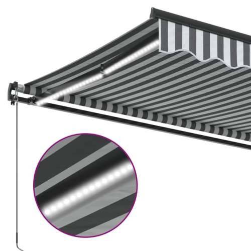 Tenda na ručno uvlačenje s LED antracit i bijela 400x300 cm - Antracit i bijela 400 x 300 cm 1 Cijena