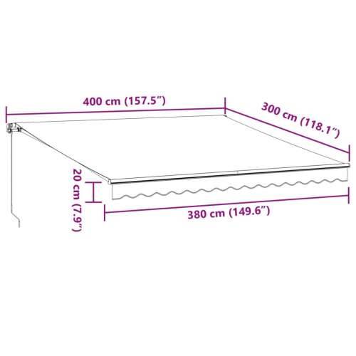 Tenda na ručno uvlačenje s LED antracit i bijela 400x300 cm - Antracit i bijela 400 x 300 cm 1 Cijena