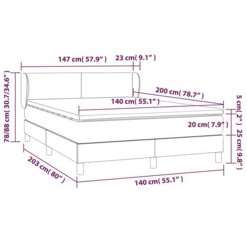 Krevet s oprugama i madracem tamnozeleni 140x200 cm baršunasti - Tamnozelena 140 x 200 cm Gladak dizajn Cijena