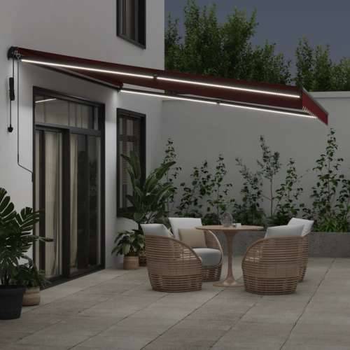 Tenda na automatsko uvlačenje s LED svjetlima bordo 450x350 cm - Tamno crvena 450 x 350 cm 1 Cijena