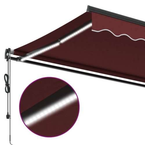 Tenda na automatsko uvlačenje s LED svjetlima bordo 450x350 cm - Tamno crvena 450 x 350 cm 1 Cijena