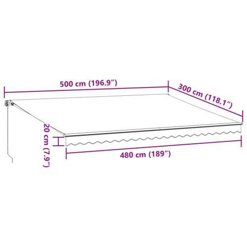 Tenda na ručno uvlačenje s LED smeđa 500 x 300 cm - Smeđa i bijela 500 x 300 cm 1 Cijena