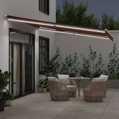 Tenda na ručno uvlačenje s LED smeđa 400 x 350 cm - Smeđa i bijela 400 x 350 cm 1 Cijena