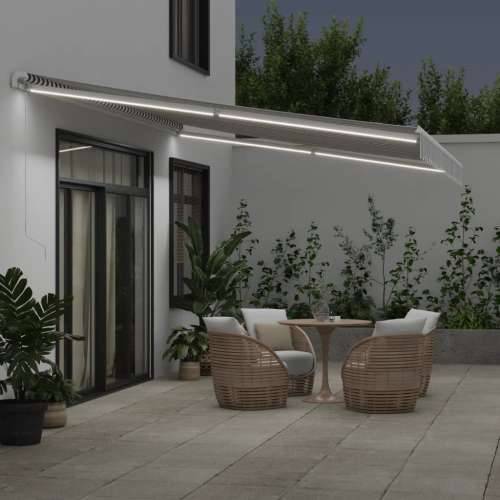 Tenda na ručno uvlačenje s LED antracit i bijela 500 x 300 cm - Antracit i bijela 500 x 300 m 1 Cijena