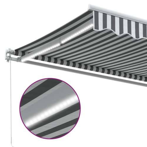 Tenda na ručno uvlačenje s LED antracit i bijela 500 x 300 cm - Antracit i bijela 500 x 300 m 1 Cijena