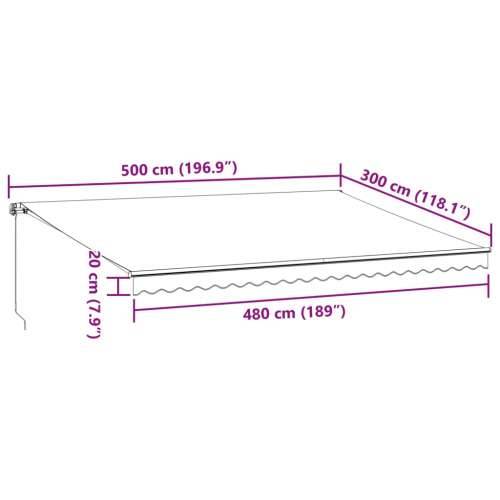 Tenda na ručno uvlačenje s LED antracit i bijela 500 x 300 cm - Antracit i bijela 500 x 300 m 1 Cijena