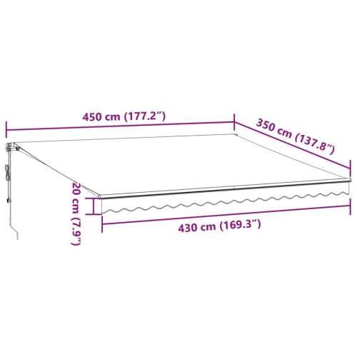 Tenda na ručno uvlačenje s LED antracit i bijela 450 x 350 cm - Antracit i crna 400 x 300 cm 1 Cijena