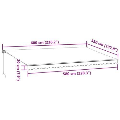 Tenda na ručno uvlačenje s LED antracit i bijela 600 x 350 cm - Antracit i crna 500 x 300 m 1 Cijena