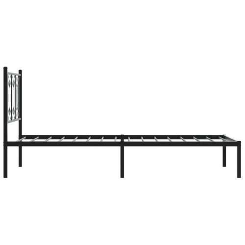 Metalni okvir za krevet s uzglavljem crni 90x190 cm - Crna 90 x 190 cm s uzglavljem Cijena