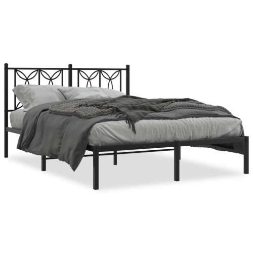 Metalni okvir za krevet s uzglavljem crni 140x200 cm - Crna 140 x 200 cm s uzglavljem Cijena