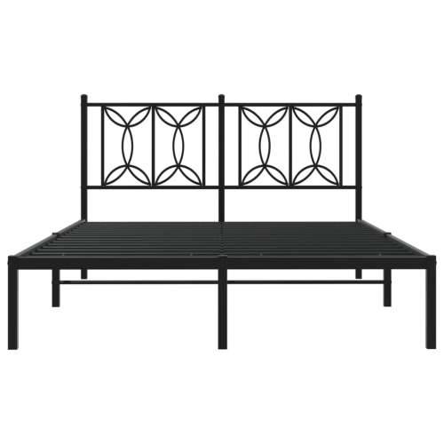Metalni okvir za krevet s uzglavljem crni 140x200 cm - Crna 140 x 200 cm s uzglavljem Cijena