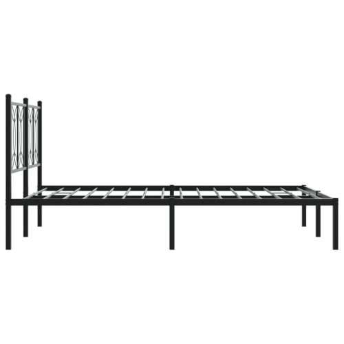 Metalni okvir za krevet s uzglavljem crni 140x200 cm - Crna 140 x 200 cm s uzglavljem Cijena