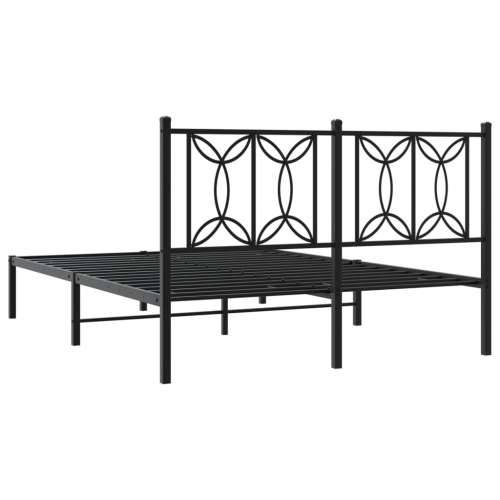 Metalni okvir za krevet s uzglavljem crni 140x200 cm - Crna 140 x 200 cm s uzglavljem Cijena