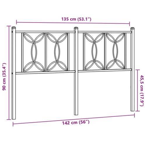 Metalno uzglavlje crno 135 cm - Crna 135 cm 1 Cijena