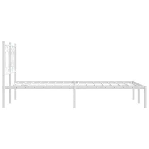 Metalni okvir za krevet s uzglavljem bijeli 120 x 190 cm - Bijela 120 x 190 cm s uzglavljem Cijena