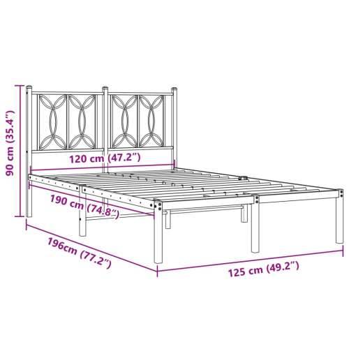 Metalni okvir za krevet s uzglavljem bijeli 120 x 190 cm - Bijela 120 x 190 cm s uzglavljem Cijena