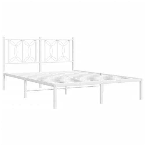 Metalni okvir za krevet s uzglavljem bijeli 135x190 cm - Bijela 135 x 190 cm s uzglavljem Cijena