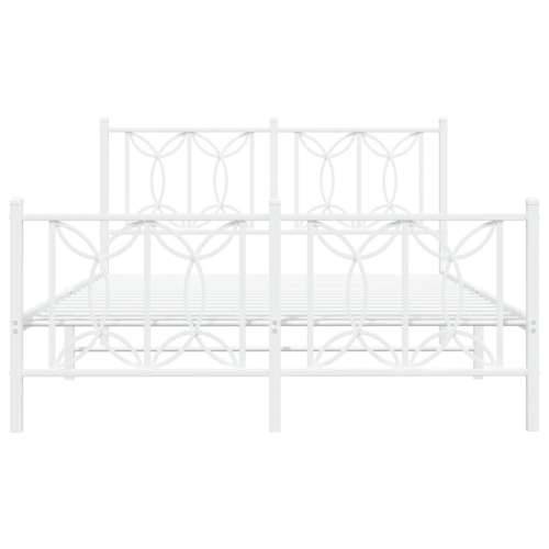 Metalni okvir kreveta uzglavlje i podnožje bijeli 140 x 190 cm - Bijela 140 x 190 cm s uzglavljem i podnožjem Cijena