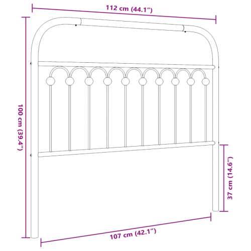 Metalno uzglavlje crno 107 cm - Crna 107 cm 1 Cijena