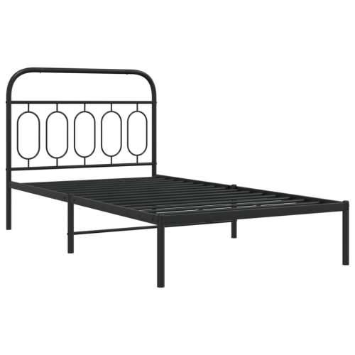 Metalni okvir za krevet s uzglavljem crni 100x190 cm - Crna 100 x 190 cm s uzglavljem Cijena