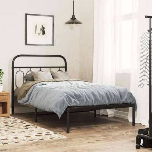 Metalni okvir za krevet s uzglavljem crni 100x190 cm - Crna 100 x 190 cm s uzglavljem Cijena