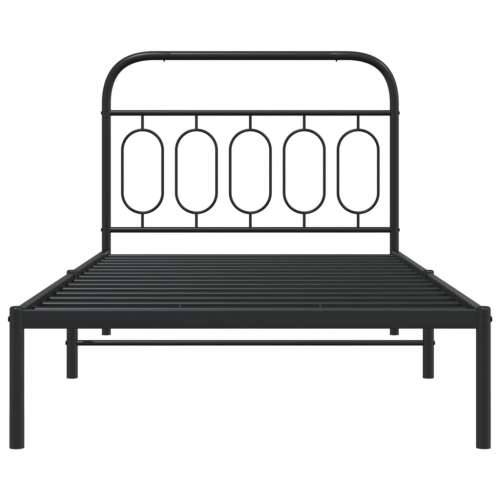 Metalni okvir za krevet s uzglavljem crni 100x190 cm - Crna 100 x 190 cm s uzglavljem Cijena