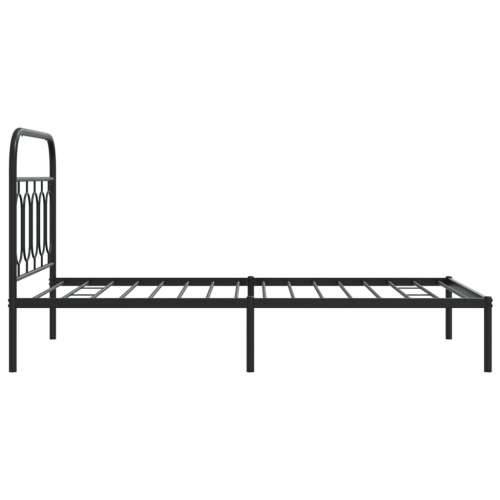 Metalni okvir za krevet s uzglavljem crni 100x190 cm - Crna 100 x 190 cm s uzglavljem Cijena