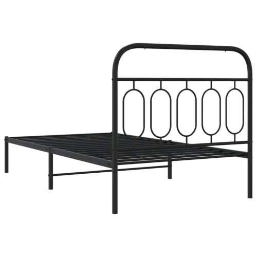 Metalni okvir za krevet s uzglavljem crni 100x190 cm - Crna 100 x 190 cm s uzglavljem Cijena