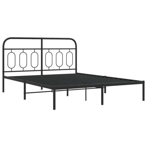 Metalni okvir za krevet s uzglavljem crni 140x200 cm - Crna 140 x 200 cm s uzglavljem Cijena