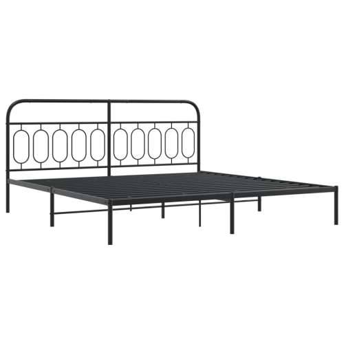Metalni okvir za krevet s uzglavljem crni 200x200 cm - Crna 200 x 200 cm s uzglavljem Cijena