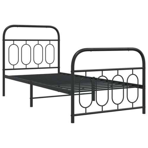 Metalni okvir kreveta uzglavlje i podnožje crni 80x200 cm - Crna 80 x 200 cm s uzglavljem i podnožjem Cijena