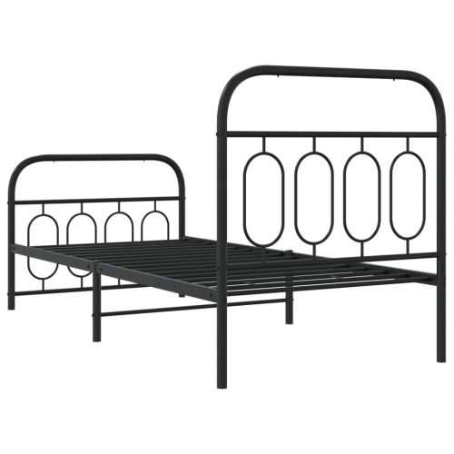 Metalni okvir kreveta uzglavlje i podnožje crni 80x200 cm - Crna 80 x 200 cm s uzglavljem i podnožjem Cijena