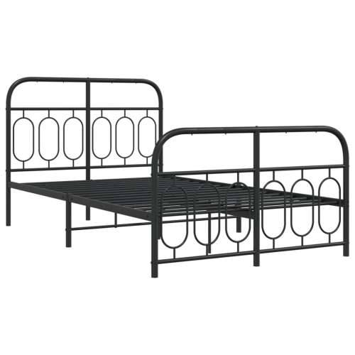 Metalni okvir kreveta uzglavlje i podnožje crni 120x190 cm - Crna 120 x 190 cm s uzglavljem i podnožjem Cijena