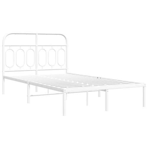 Metalni okvir za krevet s uzglavljem bijeli 120x200 cm - Bijela 120 x 200 cm s uzglavljem Cijena