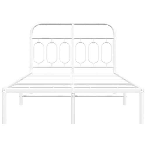 Metalni okvir za krevet s uzglavljem bijeli 120x200 cm - Bijela 120 x 200 cm s uzglavljem Cijena