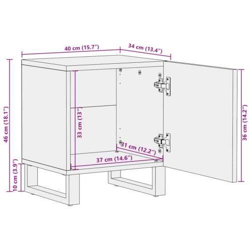 Noćni ormarići 2 kom 40 x 34 x 46 cm od masivnog drva manga - 2 masivno drvo manga Cijena