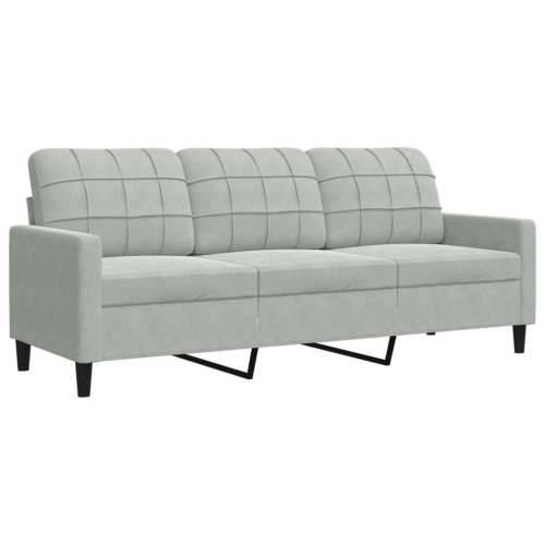 2-dijelni set sofa s jastucima svjetlosivi baršunasti - Svjetlosiva Bez oslonca za noge Cijena