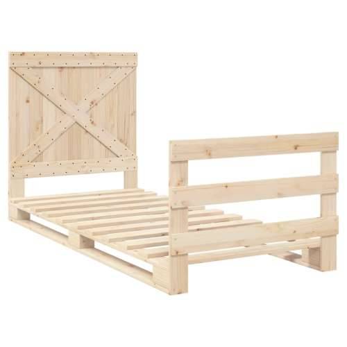 Okvir kreveta s uzglavljem 90 x 200 cm od masivne borovine - Prirodna 90 x 200 cm Ne with cross headboard & footboard Cijena
