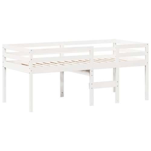 Visoki krevet s krovom bijeli 75 x 190 cm od masivne borovine - Bijela 75 x 190 cm Cijena