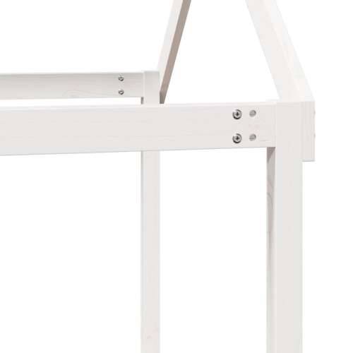 Visoki krevet s krovom bijeli 75 x 190 cm od masivne borovine - Bijela 75 x 190 cm Cijena