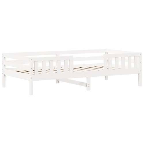 Set kreveta i klupe s krovom bijeli 90 x 200 cm borovina - Bijela 90 x 200 cm Cijena