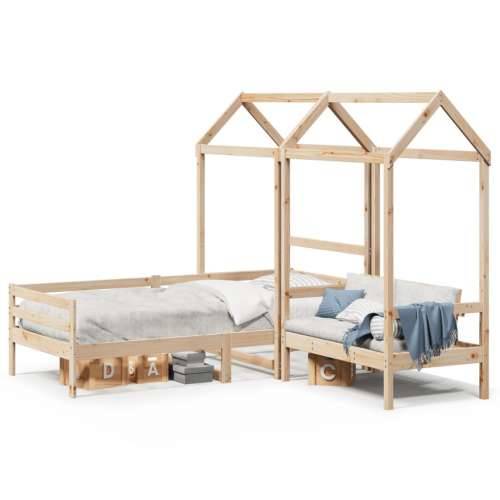 Set dnevnog kreveta i klupe s krovom 90 x 200 cm borovina - Prirodna 90 x 200 cm Cijena