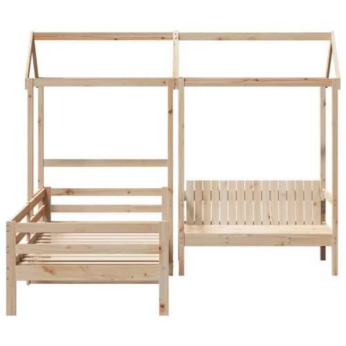 Set dnevnog kreveta i klupe s krovom 90 x 200 cm borovina - Prirodna 90 x 200 cm Cijena