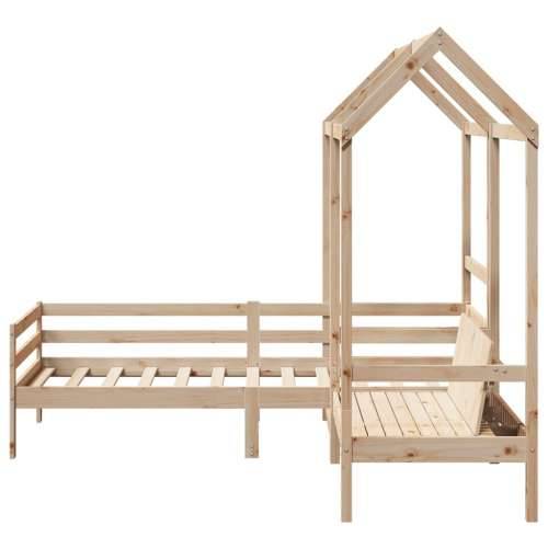 Set dnevnog kreveta i klupe s krovom 90 x 200 cm borovina - Prirodna 90 x 200 cm Cijena