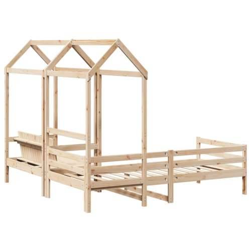 Set dnevnog kreveta i klupe s krovom 90 x 200 cm borovina - Prirodna 90 x 200 cm Cijena