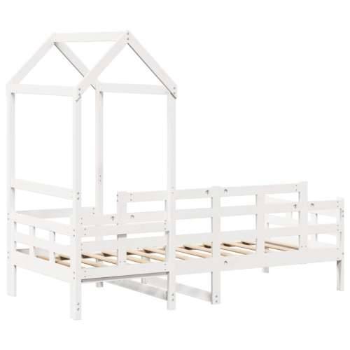 Dnevni krevet s krovom bez madraca bijeli 80x200cm masivno drvo - Bijela 80 x 200 cm Cijena