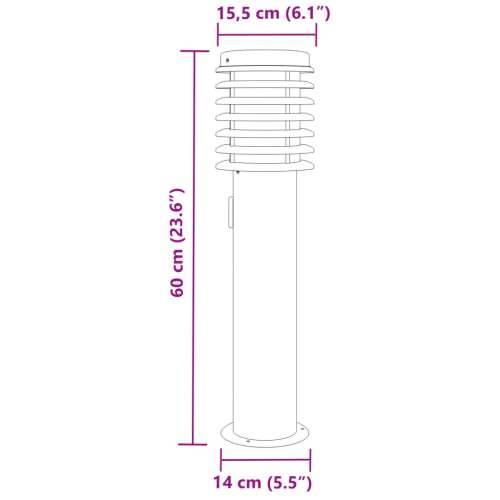 Vanjske podne svjetiljke sa utičnicom 3 kom srebrne 60 cm čelik - Srebrno 3 1 s izlazom Cijena