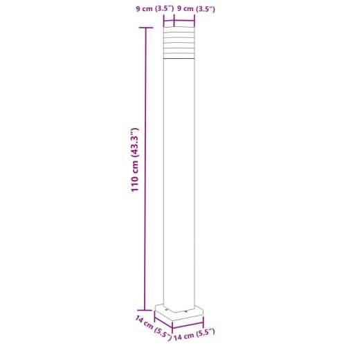 Vanjska podna svjetiljka crna 110 cm aluminijska - 110 cm 1 Osnovni Cijena